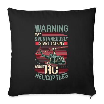 Warning, can spontaneously start talking about rc. - Sofa pillowcase 17,3'' x 17,3'' (45 x 45 cm) - black - Front