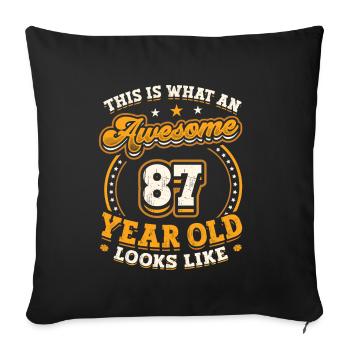 This is what a great 87-year-old looks like. - Sofa pillowcase 17,3'' x 17,3'' (45 x 45 cm) - black - Front