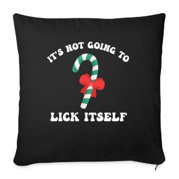 Ça ne va pas se lécher T-shirt, drôle - Housse de coussin décorative 45 x 45 cm - noir - Devant