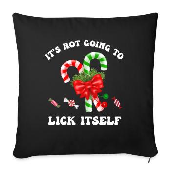 Ça ne va pas se lécher T-shirt, drôle - Housse de coussin décorative 45 x 45 cm - noir - Devant