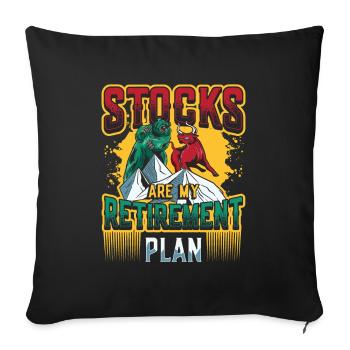 Stock RetirementShares are my retirement plan - Sofa pillowcase 17,3'' x 17,3'' (45 x 45 cm) - black - Front