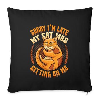 Sorry I'm late - Sofa pillowcase 17,3'' x 17,3'' (45 x 45 cm) - black - Front