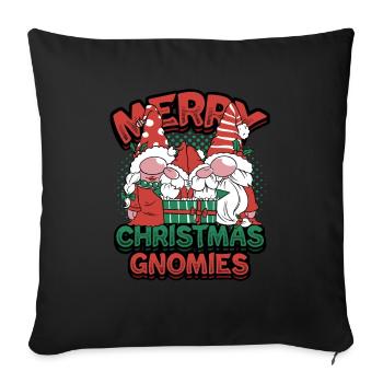 Frohe Weihnachten Gnomies Weihnachtswichtel - Sofakissenbezug 45 x 45 cm - Schwarz - Vorne