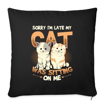 Sorry I'm late - Sofa pillowcase 17,3'' x 17,3'' (45 x 45 cm) - black - Front