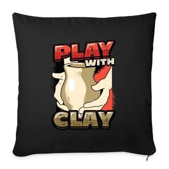 Playing with clay pottery - Sofa pillowcase 17,3'' x 17,3'' (45 x 45 cm) - black - Front