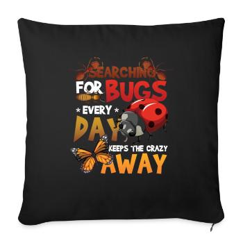 Recherche d’insectes - Housse de coussin décorative 45 x 45 cm - noir - Devant