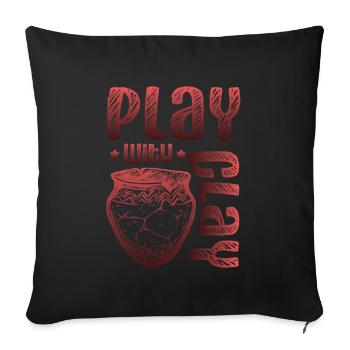 Playing with clay pottery - Sofa pillowcase 17,3'' x 17,3'' (45 x 45 cm) - black - Front