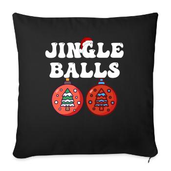 Chemises de Noël pour couples drôles, Jingle Balls - Housse de coussin décorative 45 x 45 cm - noir - Devant