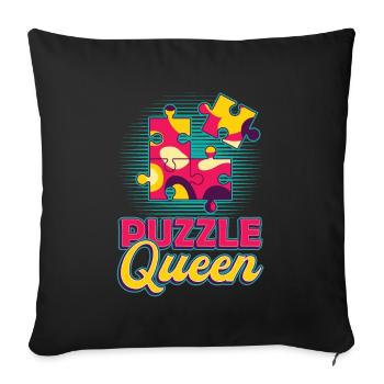 Puzzle Queen, jeu de réflexion - Housse de coussin décorative 45 x 45 cm - noir - Devant