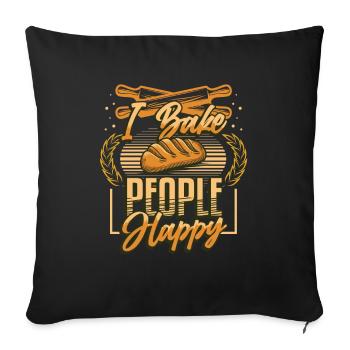 I bake people happy baking lovers - Sofa pillowcase 17,3'' x 17,3'' (45 x 45 cm) - black - Front