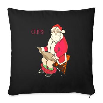 Santa Claus Poo Schornstein - Sofakissenbezug 45 x 45 cm - Schwarz - Vorne