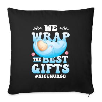 We wrap the best gifts - Sofa pillowcase 17,3'' x 17,3'' (45 x 45 cm) - black - Front