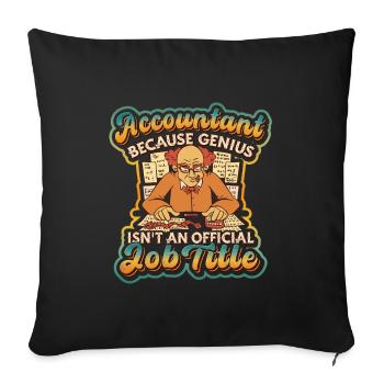 Accountant genius is not an official - Sofa pillowcase 17,3'' x 17,3'' (45 x 45 cm) - black - Front