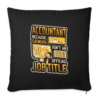 Accountant genius is not an official - Sofa pillowcase 17,3'' x 17,3'' (45 x 45 cm) - black - Front