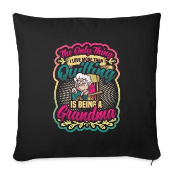 Nähen Quilter Oma Quilten - Sofakissenbezug 45 x 45 cm - Schwarz - Vorne