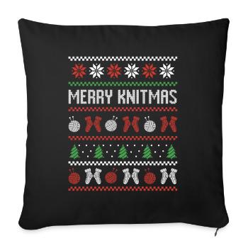 Stricken Nähen Hässlicher Weihnachtspullover Merry - Sofakissenbezug 45 x 45 cm - Schwarz - Vorne