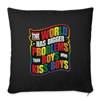 Größere Probleme Als Jungs, Die Jungs Küssen - Sofakissenbezug 45 x 45 cm - Schwarz - Vorne