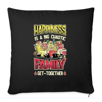 Big family reunion - Sofa pillowcase 17,3'' x 17,3'' (45 x 45 cm) - black - Front