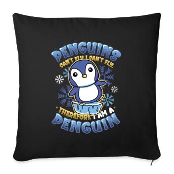 Penguins can't fly - Sofa pillowcase 17,3'' x 17,3'' (45 x 45 cm) - black - Front