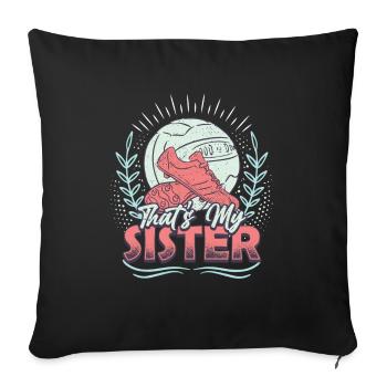 Voici ma sœur, mon frère-sœur-football - Housse de coussin décorative 45 x 45 cm - noir - Devant