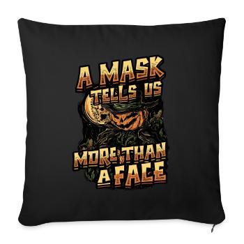 Creepy Halloween pumpkin - Sofa pillowcase 17,3'' x 17,3'' (45 x 45 cm) - black - Front