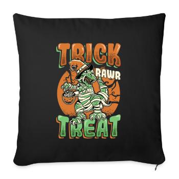 Trick Rawr Treat Halloween Trex - Sofa pillowcase 17,3'' x 17,3'' (45 x 45 cm) - black - Front