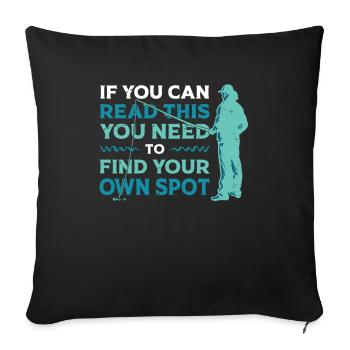 If you can read this - Sofa pillowcase 17,3'' x 17,3'' (45 x 45 cm) - black - Front