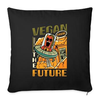 Vegans from the future, evil vegans. - Sofa pillowcase 17,3'' x 17,3'' (45 x 45 cm) - black - Front