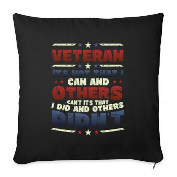 Fier des anciens combattants, reconnaissance, Journée des anciens combattants. - Housse de coussin décorative 45 x 45 cm - noir - Devant