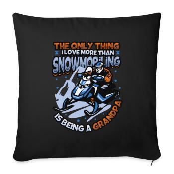 Snowmobiling Grandpa Snowmobile - Sofa pillowcase 17,3'' x 17,3'' (45 x 45 cm) - black - Front