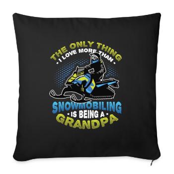 Snowmobiling Grandpa Snowmobile - Sofa pillowcase 17,3'' x 17,3'' (45 x 45 cm) - black - Front