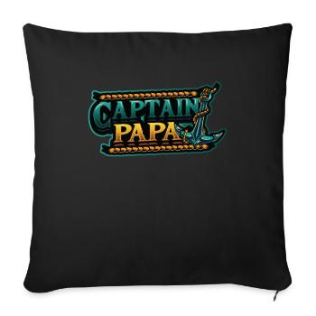 Kapitän Papa Bootfahren - Sofakissenbezug 45 x 45 cm - Schwarz - Vorne