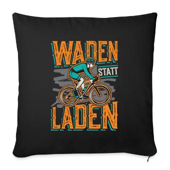 Waden Statt Laden, Mountain Bike - Sofakissenbezug 45 x 45 cm - Schwarz - Vorne