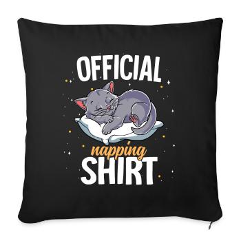 Sleeping Cat Official Napping - Sofa pillowcase 17,3'' x 17,3'' (45 x 45 cm) - black - Front