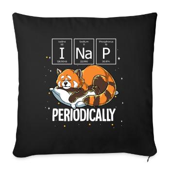 Panda roux endormi Je fais une sieste périodiquement - Housse de coussin décorative 45 x 45 cm - noir - Devant