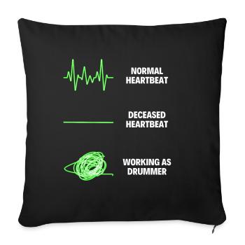 Drummer Maching Brand Drumming Music Drummer - Sofa pillowcase 17,3'' x 17,3'' (45 x 45 cm) - black - Front