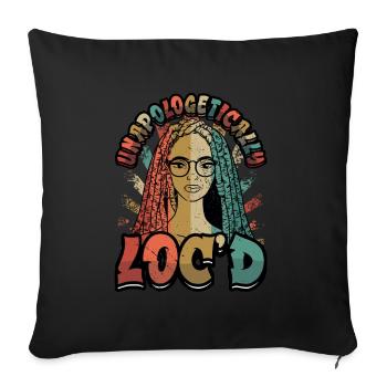 Unapologetically curly dreadlocks melanin black - Sofa pillowcase 17,3'' x 17,3'' (45 x 45 cm) - black - Front
