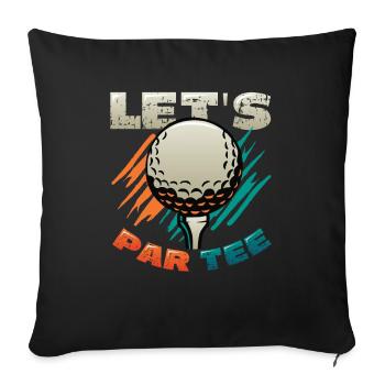Laisse Par Tee Golfer Funny Golf Club - Housse de coussin décorative 45 x 45 cm - noir - Devant