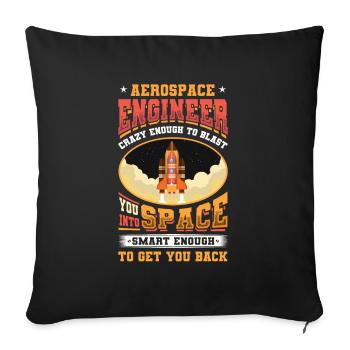 Aerospace Engineer - Sofa pillowcase 17,3'' x 17,3'' (45 x 45 cm) - black - Front