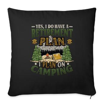 Retirement plan camping, retirement camper - Sofa pillowcase 17,3'' x 17,3'' (45 x 45 cm) - black - Front