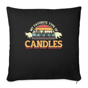 Mon type de chandelier préféré, le trading boursier - Housse de coussin décorative 45 x 45 cm - noir - Devant
