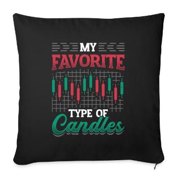 Stock Market Stock TraderMy preferred candlestick type, stock market - Sofa pillowcase 17,3'' x 17,3'' (45 x 45 cm) - black - Front