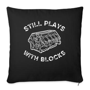 joue toujours avec des blocs de chemise, des chemises d’établi, - Housse de coussin décorative 45 x 45 cm - noir - Devant