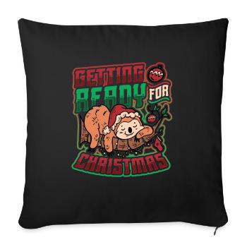 Preparations for Christmas, Lazy Sloth - Sofa pillowcase 17,3'' x 17,3'' (45 x 45 cm) - black - Front