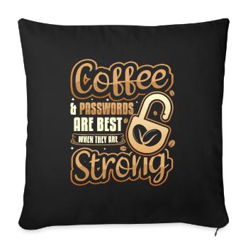 Café et mot de passe - Housse de coussin décorative 45 x 45 cm - noir - Devant