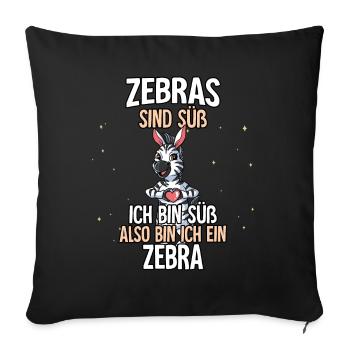 Zebras Sind Süß Zebra - Sofakissenbezug 45 x 45 cm - Schwarz - Vorne