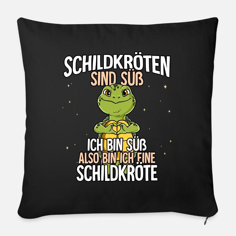 Schildkröten Sind Süß Schildkröte - Sofakissenbezug 45 x 45 cm - Schwarz