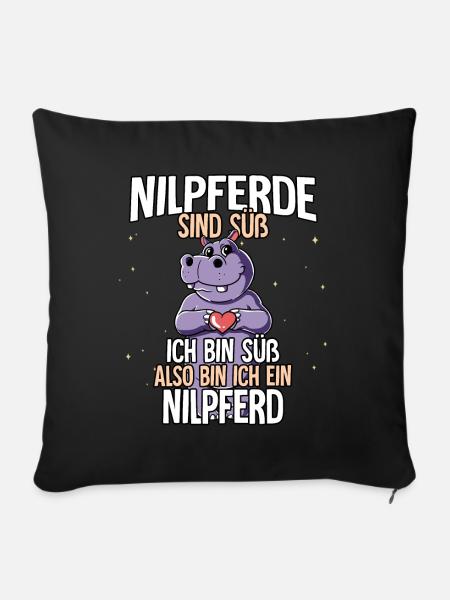 Nilpferde Sind Süß Nilpferd - Sofakissenbezug 45 x 45 cm - Schwarz