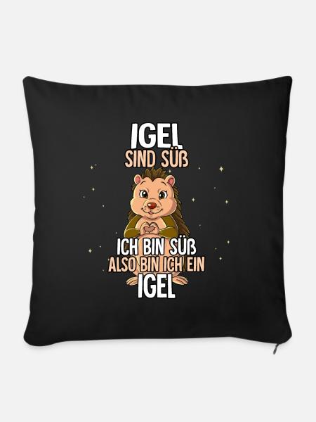 Igel Sind Süß Igel - Sofakissenbezug 45 x 45 cm - Schwarz