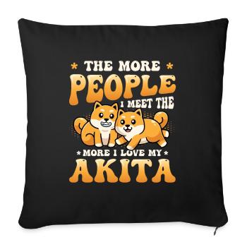 The more people I meet, the more I love - Sofa pillowcase 17,3'' x 17,3'' (45 x 45 cm) - black - Front